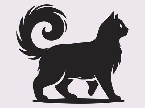 Alluring Black Cat Silhouette in a Stylish and Artistic Design vector