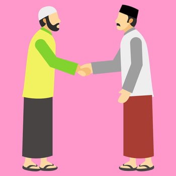 Muslim Men Handshake vector
