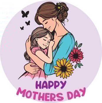 Mother's day special mother-daughter-son loving moment vector