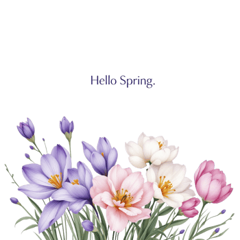 Hello spring flowers png