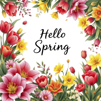 Spring flowers illustration png