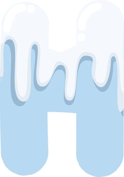Frozen Icy Letter H vector