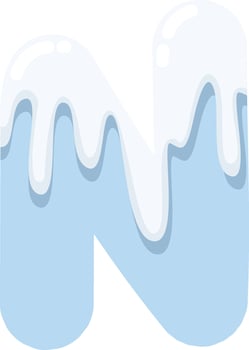 Frozen Icy Letter N vector