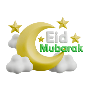 Eid Mubarak Crescent 3D Ramadan Icon png
