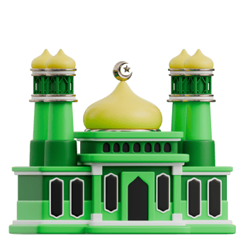 Green Mosque 3D Ramadan Icon png