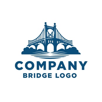 vintage bridge building Portland Oregon Building Landmark logo vector