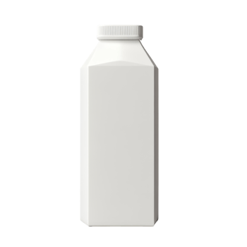 Blank carton standing on a neutral background, ready for labeling or packaging milk or juice products, Milk or juice blank carton png