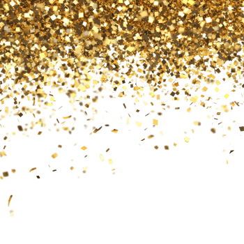 Celebrate with golden glitter in a luxurious sparkling confetti display for a dazzling event party, Golden Glitter Celebration Luxurious Sparkling Confetti Rain on transparent background png