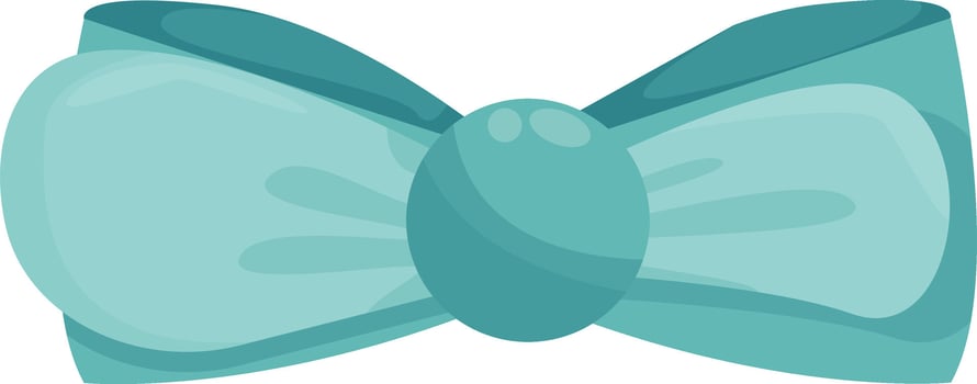 Teal Classic Fabric Bow vector