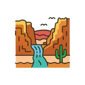 Charming Canyon Design for Outdoor Illustrations vector