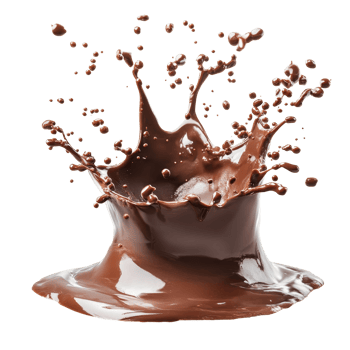 Rich chocolate splash isolated on transparent background highlighting dynamic movement and texture, Chocolate Splash Isolated on transparent background png