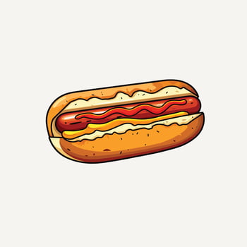 Classic Hot Dog Illustration in Flat Style vector