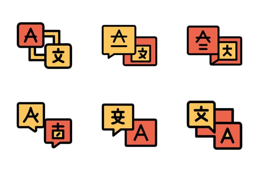 Communication simple flat icon set vector