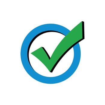 Blue Circle Green Check Mark Logo Template Illustration Design. EPS 10. vector