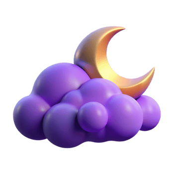 magnificent abstract 3D Render Purple Cloud and Moon 4K png