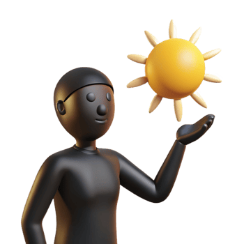 dramatic minimalist 3D Illustration Person Holding Sun original png