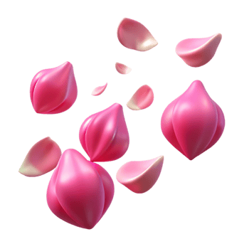 wonderful vintage Pink Petals 3D Illustration professional png