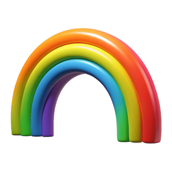 magnificent classic 3D Rainbow Arch Illustration detailed png