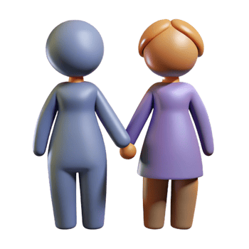 magnificent abstract 3D Render of Couple Holding Hands premium png