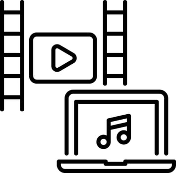 A linear style icon depicting music vector