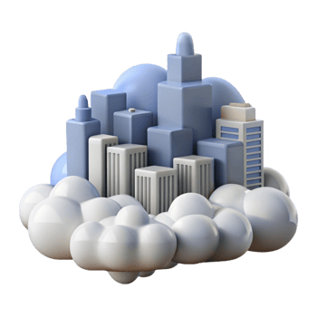 impressive rustic Cloud City 3D Illustration original png