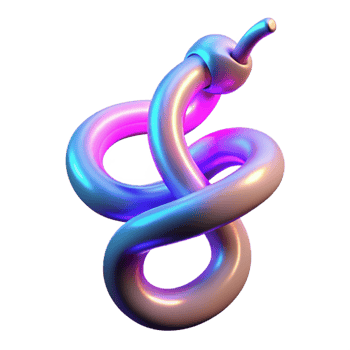 wonderful modern Abstract 3D Render of a Twisted, Iridescent Tube premium png