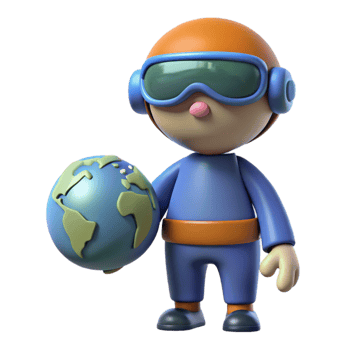 magnificent contemporary 3D Cartoon Astronaut Holding Earth genuine png