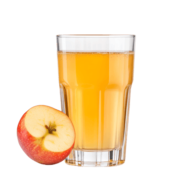 Glass of fresh apple juice beside a whole apple on a transparent background, Full glass of orange juice isolated on transparent background png