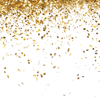 Golden glitter confetti creating a luxurious and festive atmosphere for celebrations and special occasions, Golden Glitter Celebration Luxurious Sparkling Confetti Rain on transparent background png