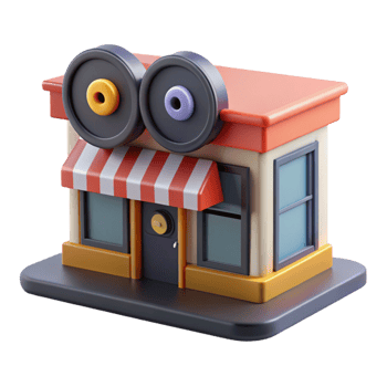 vibrant creative Cartoon Store 3D Render genuine png