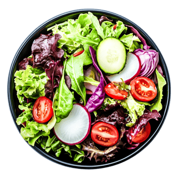 Fresh Colorful Garden Salad with Greens and Sliced Vegetables png