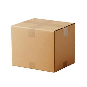 Cardboard box placed on a transparent background showcasing its natural packaging design in simple, minimalist style, Cardboard Box Open and Closed On transparent background png