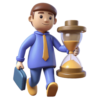extraordinary artistic 3D Cartoon Businessman Time Management genuine png
