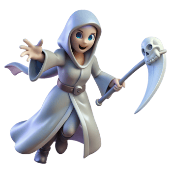 beautiful creative 3D Cartoon Grim Reaper Illustration high resolution png