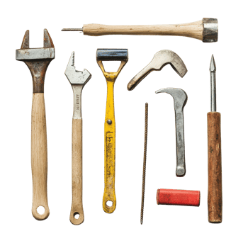 Various construction tools arranged neatly on a transparent background, highlighting essential equipment for repair and building projects, Construction tools isolated Stock Photo png