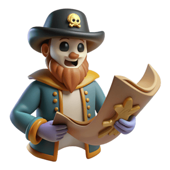 beautiful traditional Jolly Pirate Captain 3D Render exclusive png