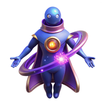 magnificent minimalist Cosmic Being 3D Render premium png