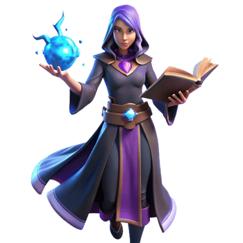 magnificent rustic Fantasy Mage Girl 3D Render premium png