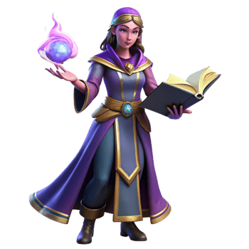 vibrant artistic 3D Render Young Sorceress Fantasy Illustration high quality png