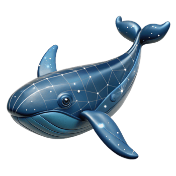 elegant classic 3D Whale Illustration Networked Design premium png