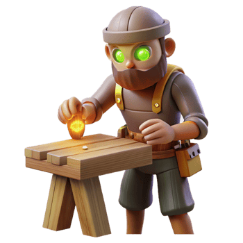 wonderful classic 3D Cartoon Craftsman Making Magic exclusive png