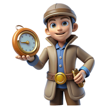 beautiful minimalist 3D Cartoon Explorer with Compass premium png