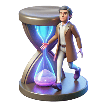 elegant rustic 3D Illustration Time Management Concept professional png