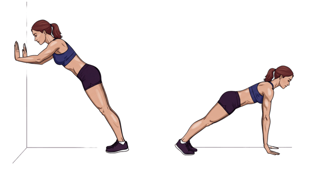 A woman doing a push up on a pole png