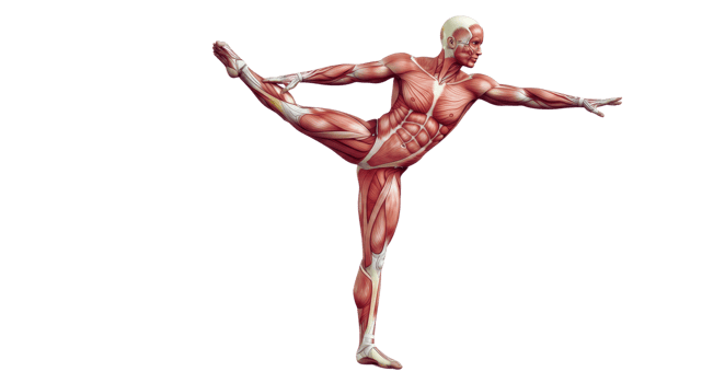 The muscles of a man in a dance pose png