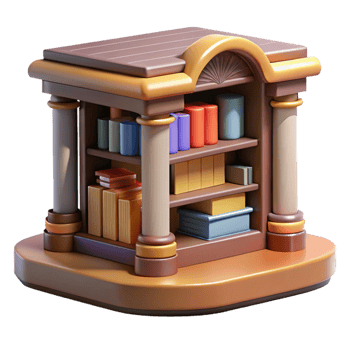 dramatic modern Classic Bookcase 3D Render premium png