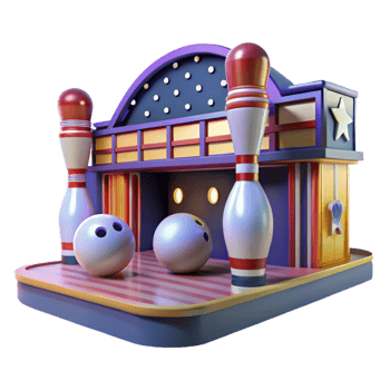extraordinary traditional 3D Bowling Alley Illustration high resolution png