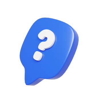 Perspective 3d render chat bubble with question mark icon. FAQ or help support illustration png