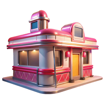elegant artistic Retro Diner 3D Model 4K png