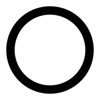 Black circle outline frame icon. Blank circle icon sign and symbol isolated on white background. Simple illustration. vector